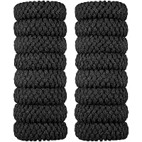 WUNZILO 10er Set Haarbänder Für Frauen – Extra Breit & Elastisch, Nahtlos Aus Baumwolle, Für Dicke & Lockige Haare, Schwarz