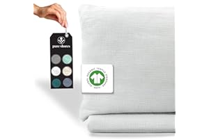 ‎PURE SHORES pure shores - Musselin Bettwäsche 135x200 Bio | Bettwäsche Set 100% Baumwolle mit GOTS | Reißverschluss | 1 Kissen 80x40 | Weiß