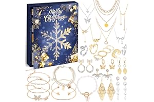 ‎ZJTAPE Schmuck Adventskalender Frauen 2025 - Mädchen Weihnachtskalender, 24 Überraschungen Armband Halskette Ring Ohrringe, Damen Schmuck Set, Weihnachten Geschenk für Damen Mädchen Beste Freundin