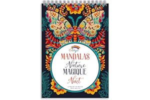 Libros de Mandalas para Colorear Adultos Colorya - Tamaño A4 - Mandalas Magical Nature Night Libro de Mandala para Adultos - Papel de Calidad, Sin Sangrado Medio, Impresión a una Cara