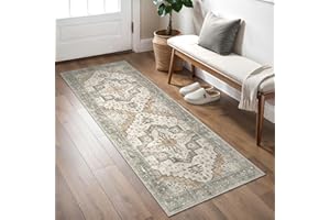 BEIMO Runner Rugs for Hallway 80x150CM, Non-Slip Extra Long Washable Runner Rugs Soft Low Pile, Modern Vintage Rug Carpet Runners for Entryway Kitchen Bedside Laundry Room,Light Taupe