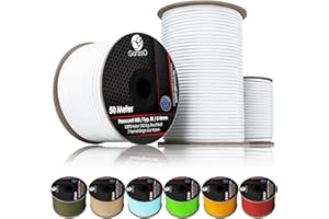 Ganzoo Paracorde 550, 100% Nylon, 4mm de Corde d'extérieur, 100 mètres en Rouleau, Type 3, 7 brins d'âme, Corde à Tout Faire, Collier de Chien, Laisse de Chien, Nouer, Camping, Survie, White
