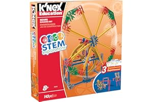 STEM Explorations Gears Building Set, K'NEX Education, Basic Fun, 79318, kit d'apprentissage avec 3 modèles fonctionnels, jouets de construction pourfilles et garçons à partir de 8 ans