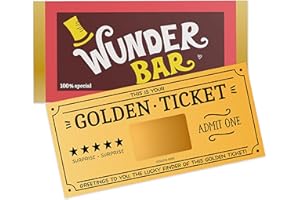 ‎KUSCHELICH KuschelICH Rubbelkarte Golden Ticket Gutschein zum selber Beschriften mit Rubbelaufkleber - Karte als Geburtstagskarte - Kinogutschein