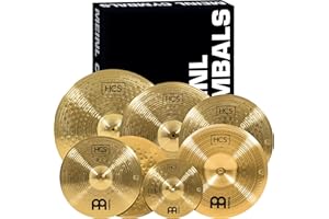 ‎MEINL CYMBALS Meinl Cymbals HCS Super Schlagzeug Becken Set (Video) Box Pack mit 14 Zoll Hihat, 20 Ride, 16 Crash, 18 Crash, 16 China und 10 Splash (25,40-50,80cm) Messing, traditionelles Finish (HCS-SCS)