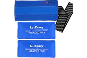 LotFancy Bolsa Gel Frío y Calor y Envoltura con Correa Elástica para Bolsa Hielo Lesiones Terapia Ideal para Lesiones Primeros Auxilios Rodilla Cabeza Cuello Tobillo Codo Pie Calvas Cadera