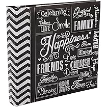 Malden International Designs Album Fotografico 4x6 Famiglia – Copertina Rigida Con Detti E Tasche – Capacità 120 Foto
