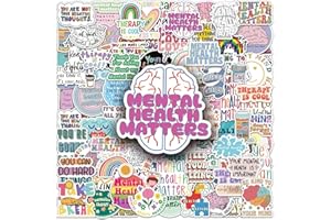 CHAOPAITIEZHI Psychische Gesundheit Aufkleber Mental Health Stickers 100 Stück Skateboard Graffiti Aufkleber Motorräder Fahrrad Snowboard Gepäck Laptop Auto Koffer für Kinder und Jugendliche Wasserdichte Vinyl