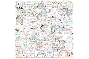 Cobee Bibel Aufkleber - 100 Stücke Jesus Christian Bibelvers Vinyl Wasserdichter Aufkleber - Inspirierende Sticker für Wasserflasche, Laptop, Skateboard, Gepäck