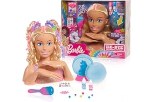 JP BARBIE Barbie Blond Batik Frisierkopf Deluxe 30cm mit 22 Zubehörteilen für Styling-Spaß, ab 3 Jahren, Just Play