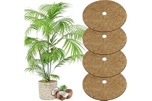 OFFCUP Coconut Mulchskivor, 4 st 30 cm kokosmattor, Mulchmattor lämpliga för inomhus- och utomhusskivväxter som täcker blomkr