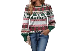 Zeagoo Pullover Damen Rundhals Strickpullover Winter Elegant Pulli mit Puffärmel Herbst Strickpulli Casual Sweatshirt Gestrickt Oberteile S-XXL