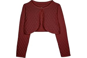 Bolerose Filles Manche Longue Boléro Tricots Pointelle Enfants Cardigan