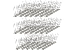 KOKMEYA Bird Spikes 16.4FT, 304 Stainless Steel Bird Deterrents Spikes for Outside to Keep Birds Away Bird Scare Devices Outdoor 20Pcs
