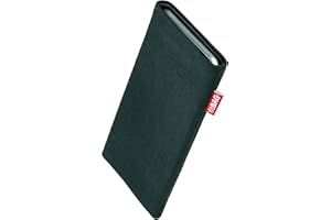 fitBAG Rave Smaragd Handytasche für Apple iPhone 16 Pro 6.3" Tasche aus Textil-Stoff mit Microfaserinnenfutter | Hülle mit Reinigungsfunktion | Made in Germany
