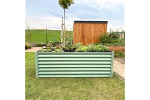 UNIGARDIA Aiuola rialzata in metallo, 180 x 90 x 60 cm, kit di aiuole rialzate per verdure ed erbe aromatiche, aiuole rialzate antiruggine per giardino in acciaio di alta qualità, durata minima 20