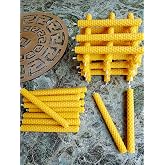Petekoğlu (8 Adet) 14Cm Dilek Mumu Doğal Petek Balmumu mum Beeswax Candle Bal Mumu Mum