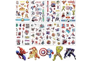 YAGU Tattoos (WSMW-3) Tattoo Kinder, 8 Blätter Superhelden Tattoo Set für Mädchen Jungen Marvel Avengers Tattoo Wasserdicht für Geburtstagsgeschenke Kindergeburtstag
