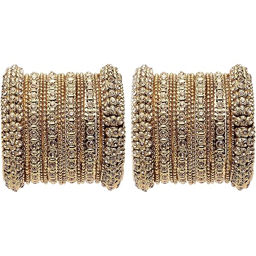 ZENEME Fashion Jewellery Traditional Gold Plated Bracelet Bangles Set for Girls and Women