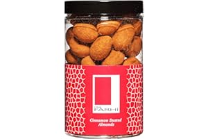 Rita Farhi Cinnamon Dusted Milk Chocolate Covered Almonds in a Gift Jar, 300g - New Palm Oil Free Recipe