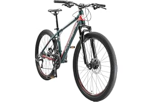 BIKESTAR Hardtail Mountain Bike in Alluminio, Freni a Disco, 26" | Bicicletta MTB Telaio 13, 16" Cambio Shimano a 21 velocità, sospensioni