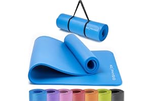KG Physio Non Slip Yoga Mat with Yoga Mat Strap - Exercise Mat for Home Workouts, HiiT, Pilates, and Yoga - Fitness Mat, Pilates Mat, Gym mat, Yoga Mats for Women and Men, 183 x 60 x 0.8 cm