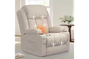 BareTay Lift Chairs Recliner Chairs For the Elderly with Massage & Heat, Extended Footrest Padded Backrest & Seat, USB+Type C Ports, 2 Cup Holders 2 Side Pockets