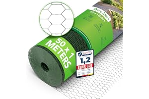 Hönsnät 50 x 1 m, 100 cm Högt, Kaninnät med Hexagonala Maskor