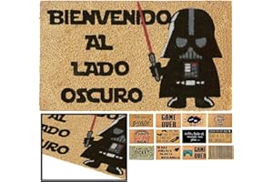 LUCA HOME - Felpudo Entrada casa Original y Divertido de Coco Natural - Felpudo Bienvenido Lado Oscuro 40x60 - Ideal para Puertas de Exteriores Cubiertas, pasillos y entradas de hogares