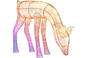 Twinkly Reindeers, lampy LED w kształcie renifera, do użytku na zewnątrz, 160 diod RGB i ciepłe białe światło, wysokość 75 cm, kompatybilne z Alexa i Google Home, IP44, sterowanie aplikacją,