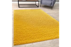 BORING PANDA Living Room Rug - Cosy, Soft and Easy-to-Clean Area Rugs for Bedrooms and Kitchens, (Yellow, 60 x 110 cm)
