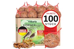 Eggersmann volaris Lot de 100 Boules de Graisse protéinées avec Filet de 9 kg | Boule de Grains pour Oiseaux Sauvages | Nourriture complète Riche en nutriments pour Toutes Les espèces d'oiseaux