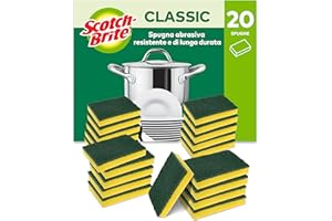 Scotch-Brite Spugna abrasiva Heavy Duty Classic, 20 pezzi - spugna abrasiva resistente che rimuove facilmente residui di unto e di cibo bruciato