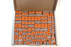 GENISYS Wago 221 - Set di morsetti, 50 x 221-412, 221-413, 221-415 | connettori per cavo in scatola richiudibile, prodotto originale WAGO