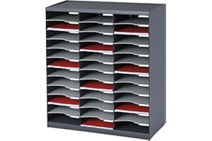 Paperflow Meubles à cases 803.11 Trieurs 36 cases superposables/juxtaposables en polystyrène. Anthracite