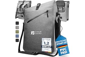 SEVENRIVERS 3 in 1 Fahrradtasche - Rucksack, Gepäckträgertasche & Umhängetasche in einem - Wasserdicht & PVC frei - inkl. Lap