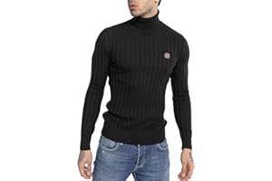 Redbridge Maglione a Collo Alto da Uomo Maglia in Cotone a Costine