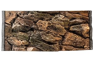 WYSKONT Acquario Sfondo 3D Lesbo - Sfondo per Acquario - Accessori per Acquario - Sfondo - Acquario Deco - 77x36 cm all'acquario 80x40 cm - Colore Marrone - Acquario Grande