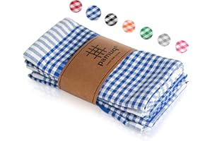 ‎PAMUQ pamuq Geschirrtücher Baumwolle 100% - blau kariert, 5er Set, 45x65cm, mit Aufhänger - Geschirrhandtücher Baumwolle Trockentücher Küche Küchentücher Baumwolle Küchenhandtücher