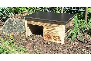 WOID HERZ Caseta para tortugas (SH7) de madera maciza tratada de 20 mm de grosor, resistente a la intemperie, para tortugas
