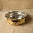 PATRA Brass Lagan 4 Liter Tin-Coated Pure Brass Degchi - Traditional Indian Cooking Pot - Handcrafted Multipurpose Brass Cookware for Daily Use - Durable, Ideal for Indian Food Preparation & Serving