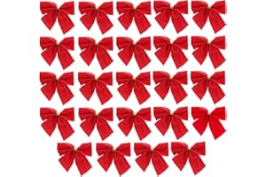 TOYLAND Rote Samtschleifen – Weihnachtsbaum-Dekoration – für Weihnachtsgeschenke – Bastelzubehör rot