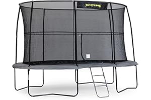 Jumpking 7ft x 10 ft/ 8ft x 11.5ft / 9ft x 13ft Oval Pro Trampoline With Safety Enclosure Net & Ladder ❘ Outdoor Garden Trampoline For Adults & Kids With 110gsm Polyethylene Net, Hard Wearing Surround
