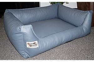 HUNDEBETTENMANUFAKTUR 70 cm X 50 cm panier de chien Similpelle cuir synthétique gris