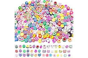 YMJD 560 PZ, Perline per Bracciale, Frutta, Fiore Farfalla Animale Stella, 200 in Argilla Polimerica +260 Lettere +100 a forma di cuore