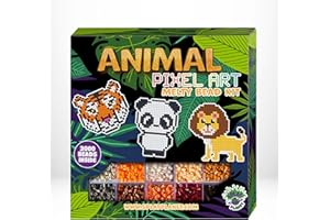 Splat Planet Animal Themed Pixel Art Melty Bead kit Fuse Beads for Kids Craft Art kit (Animal)