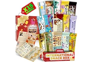 TURKISH MUNCHIES BY MUEKZOIN International Food Hamper | Premium Exotic Foreign Foods | Unique Hampers & Gourmet Gift for Men and Women | American Alike Retro Turkish Foods | Full-Size + Bonus Snacks (Midi Red)