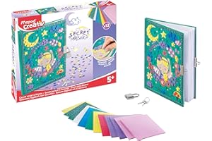 Maped CREATIV - Juego de manualidades y diseño Secret Mosaics - Diario para diseñar con piedras de mosaico autoadhesivas.