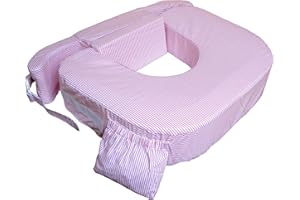 0026 - My Brest Friend & baby wild - amerikanisches Zwillings-Stillkissen, Design: rosa weiss gestreift