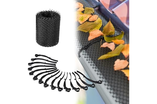 Relaxdays Grillage gouttière, 6 m de Long, Plastique, Protection Anti-Feuilles mortes, 15 cm de Large, Pratique, Noir